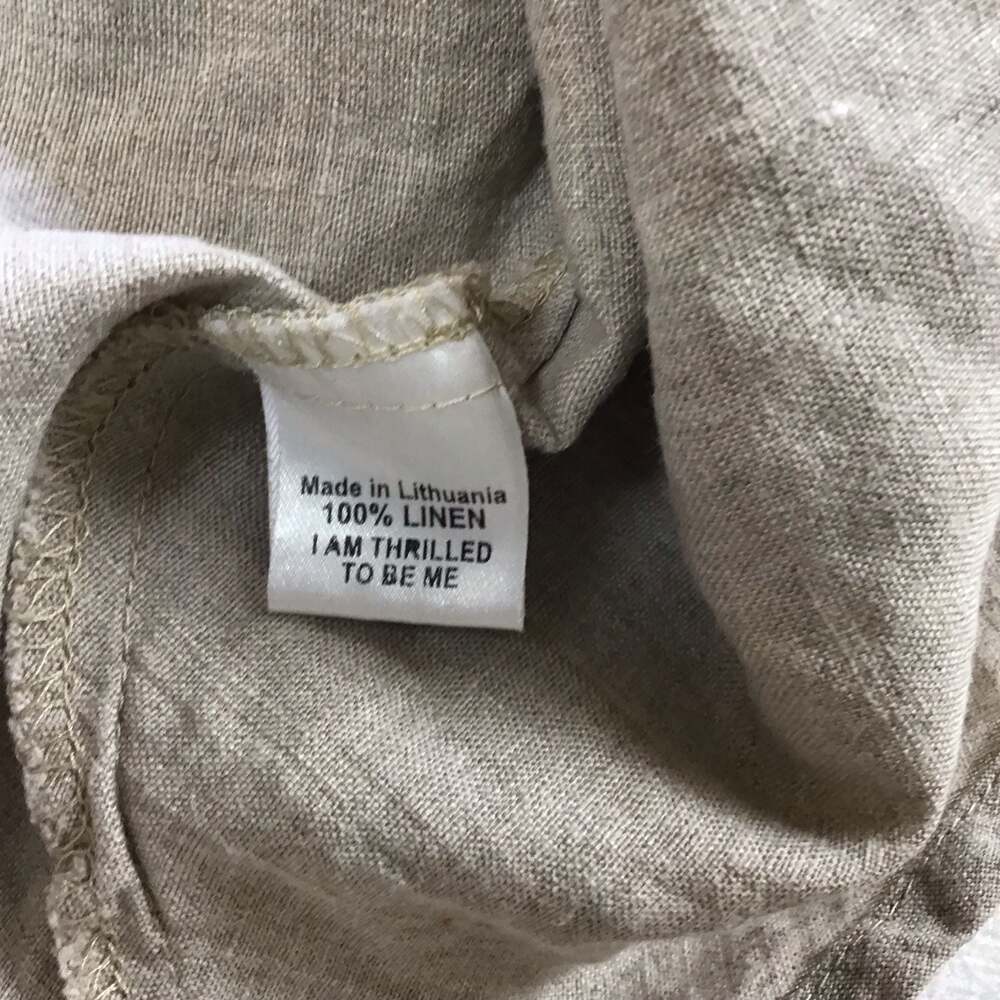 FLAX 100% Fundamental Linen Scoop Neck Tank Top Small Putty - Picture 8 of 9